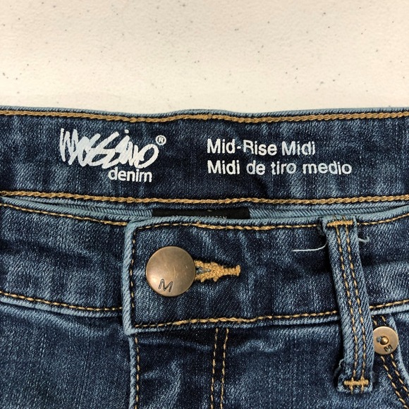 Mossimo Denim Shorts Womens 10 Blue Mid Rise Cutoff Frayed Hem Stretch Casual - Picture 3 of 9